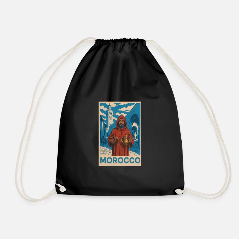 Motif traditionnel marocain avec tradition du thé - Sac de sport léger - noir