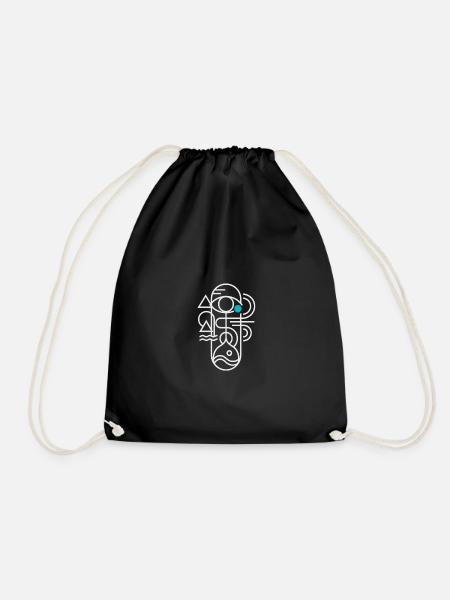 Abstract water and nature fusion - Drawstring Bag - black