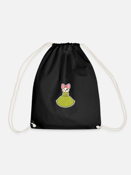 Tassel doll Stella - Drawstring Bag - black
