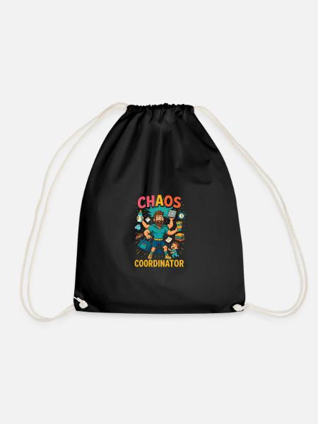 Chaos Coordinator – Funny Sayings Shirt for Elt - Drawstring Bag - black