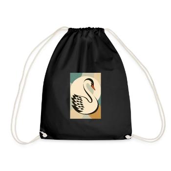 swan - Drawstring Bag - black - Front