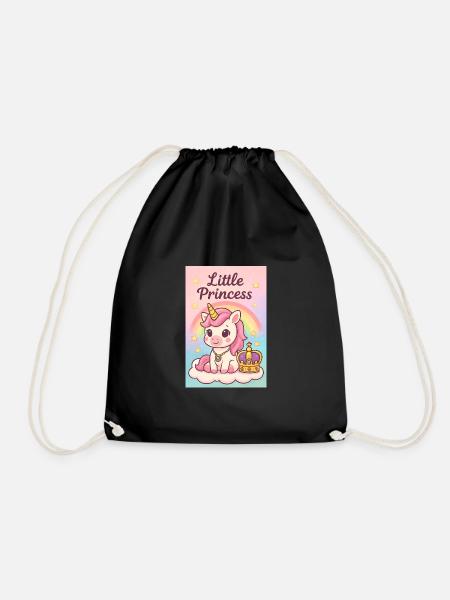 Little Unicorn Princess - Drawstring Bag - black