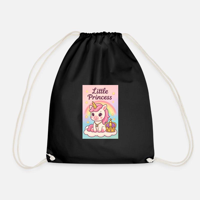 Kleine Einhorn-Prinzessin - Turnbeutel - Schwarz