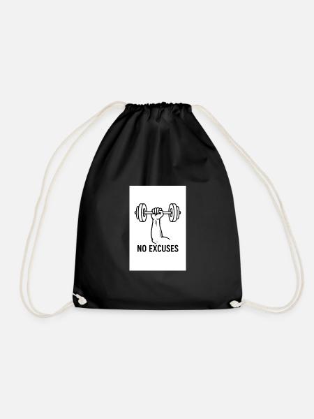 No excuse GYM - Drawstring Bag - black