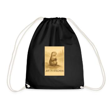 Joy in Silence Meditation Animal - Drawstring Bag - black - Front