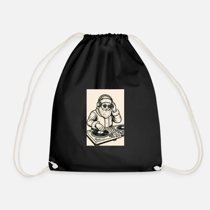 Père Noël DJ sur platines - Sac de sport léger - noir