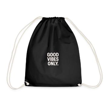 Bonnes vibes uniquement - Contraste néon - Sac de sport léger - noir - Devant