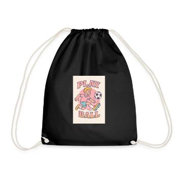 Jouer au football : motif rétro de dessin animé - Sac de sport léger - noir - Devant