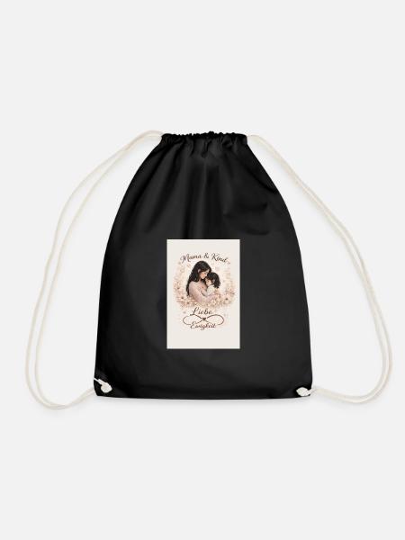 Eternal Love Mother and Child - Drawstring Bag - black