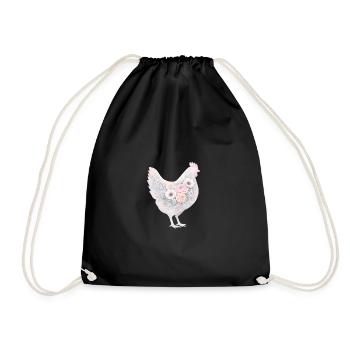 Peinture aquarelle de poule poule - Sac de sport léger - noir - Devant