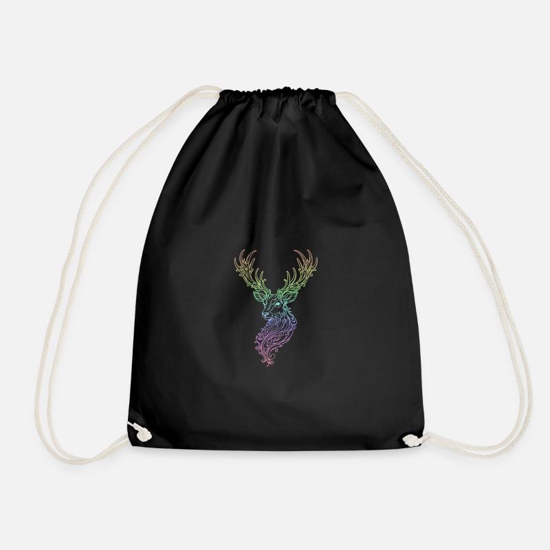 Hirsch Rainbow - Turnbeutel - Schwarz