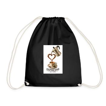 EspressoHerz aus Liebe - Turnbeutel - Schwarz - Vorne