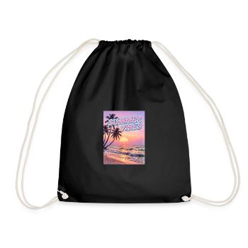 Summer Vibes Retro Sunset Beach - Drawstring Bag - black - Front