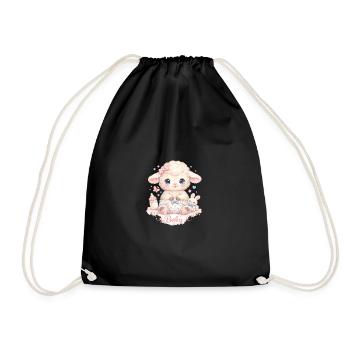 Baby sheep - Drawstring Bag - black - Front