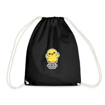 Chick With Attitude Zero Quacks - Drawstring Bag - black - Front
