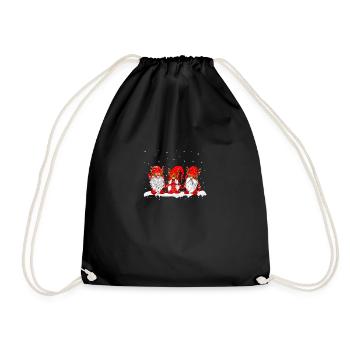 Trois lutins suédois de Noël d'hiver de gnomes nordiques - Sac de sport léger - noir - Devant