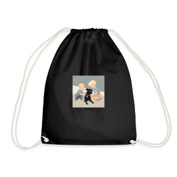 Le chien et ses enfants - Sac de sport léger - noir - Devant