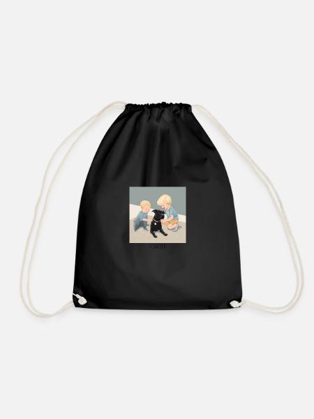 Le chien et ses enfants - Sac de sport léger - noir