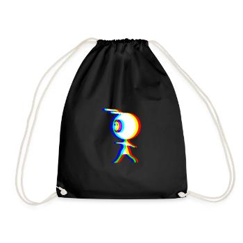 EDM - Alien - Glitch Rave Style - Drawstring Bag - black - Front