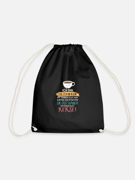 Ich Bin Erzieherin Kaffee Kita Kindergarten Kind - Turnbeutel - Schwarz