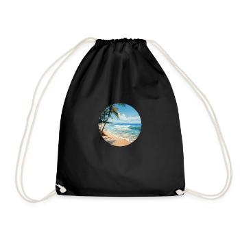 Lustige Strandabenteuer - Dein Sommerurlaubsshirt - Turnbeutel - Schwarz - Vorne