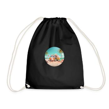 Vacances d’été sur la plage - chemise pour la joie des vacances - Sac de sport léger - noir - Devant