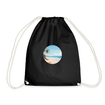 Tropische Beach Vibes - für jeden Sonnenanbeter - Turnbeutel - Schwarz - Vorne