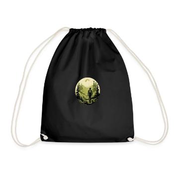 In harmony with nature: eco-friendly hiking - Drawstring Bag - black - Front
