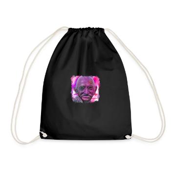 Mahatma Gandhi - Drawstring Bag - black - Front