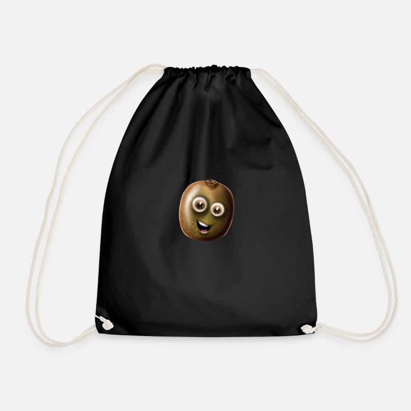 Funny Kiwi - Drawstring Bag - black
