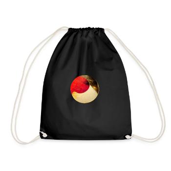 Japan Zen Yin Yang Red and Gold - Drawstring Bag - black - Front