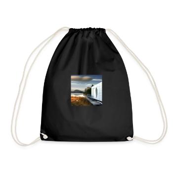 Maison moderne avec lac en arrière-plan - Sac de sport léger - noir - Devant