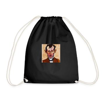 Gründungsvater Abraham Lincoln - Schiele - Turnbeutel - Schwarz - Vorne