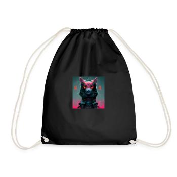 Samurai Katze futuristisches Universum - Turnbeutel - Schwarz - Vorne