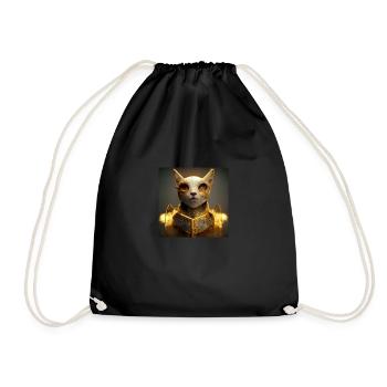 Cat with gold armor - Sac de sport léger - noir - Devant