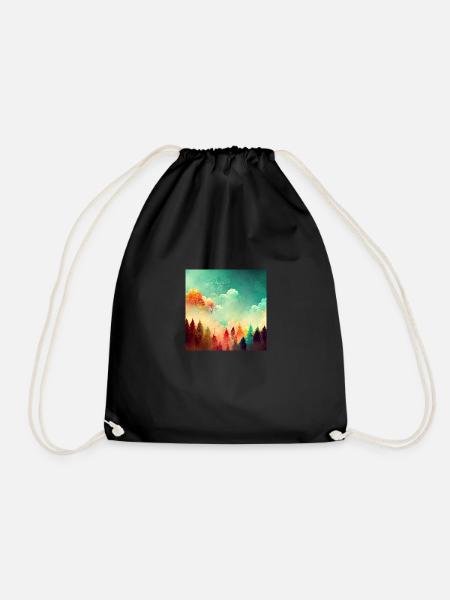 Colorful Forest - Drawstring Bag - black