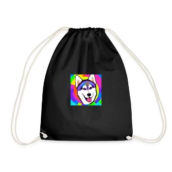 Conception de bande dessinée Cute Rainbow Husky - Sac de sport léger - noir - Devant