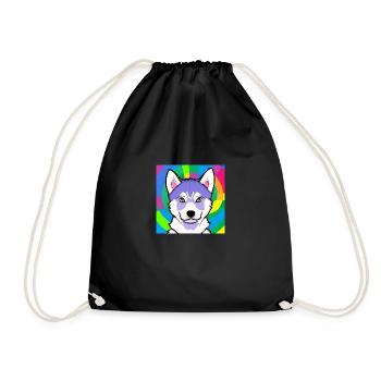 Conception de bande dessinée Cute Rainbow Husky - Sac de sport léger - noir - Devant