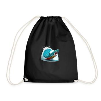 Requin surfeur, roi des mers - Sac de sport léger - noir - Devant