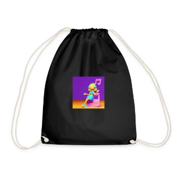 FUNNY MUSIC ILLUSTRATION - Drawstring Bag - black - Front