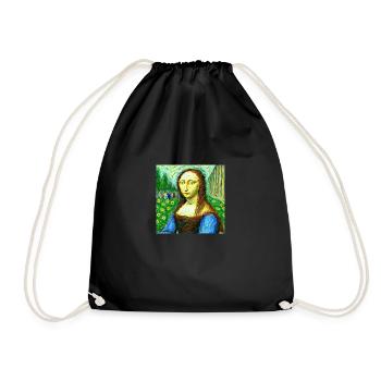 mona lisa in van gogh style - Turnbeutel - Schwarz - Vorne