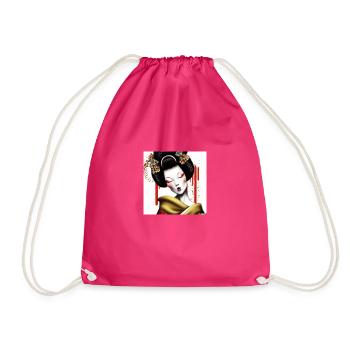 geisha japan gefährlich digital art - Turnbeutel - Fuchsia - Vorne