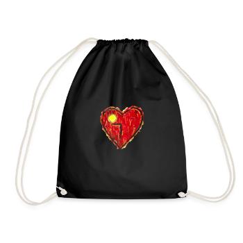 Valentinstag Herz - Turnbeutel - Schwarz - Vorne