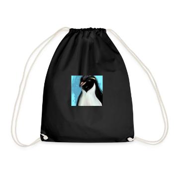 Pinguin - Turnbeutel - Schwarz - Vorne