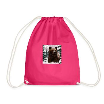 Ein brauner Bär in der Rauen Wildniss von Alaska - Turnbeutel - Fuchsia - Vorne