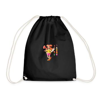 FUNNY MUSIC 018 - Drawstring Bag - black - Front