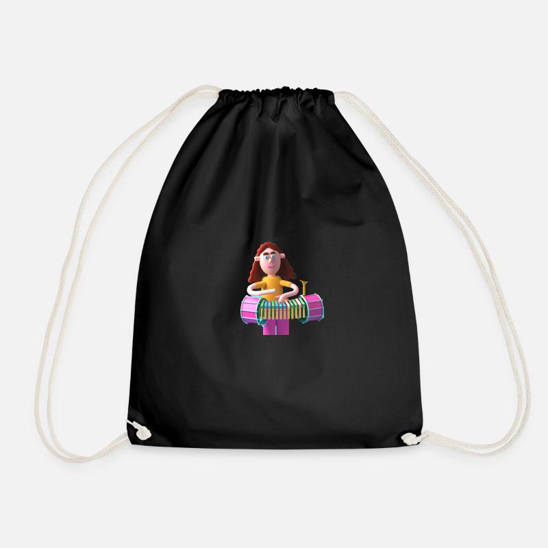 FUNNY 8 - Drawstring Bag - black
