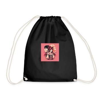 Amour retro japan - Sac de sport léger - noir - Devant