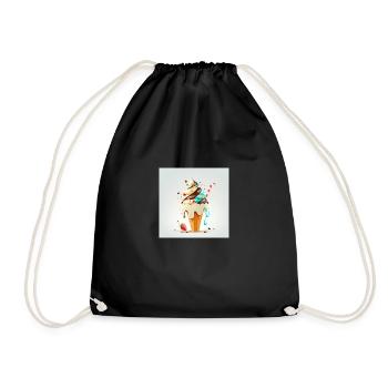 Cornet de glace cartoon - Sac de sport léger - noir - Devant