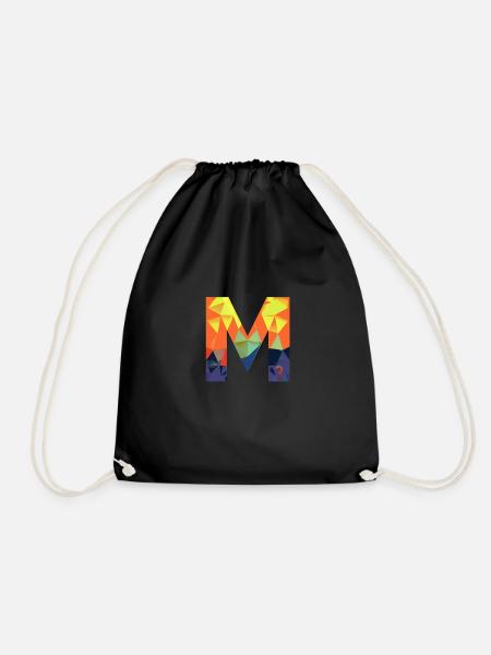 M3 with triangulated surfaces - Drawstring Bag - black